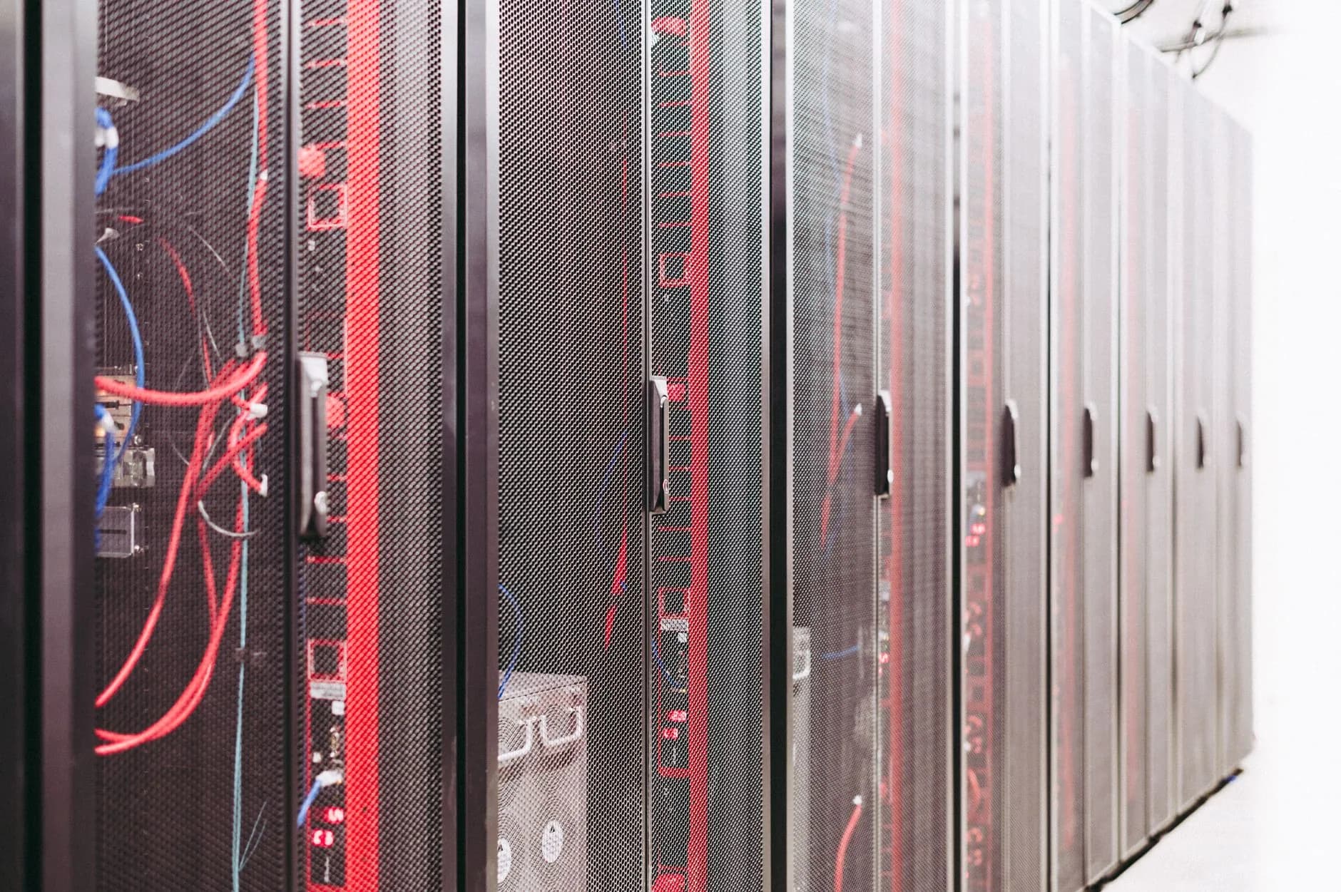 A row of racks inside the London datacentre
